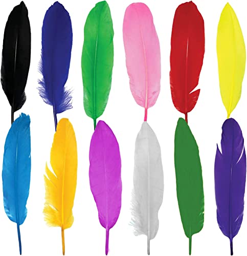Plumas Manualidades Decoración de Colores para Fiesta, Plumas Carnaval Decorativas India para Manualidades, 120pcs (Talla única, COLOR MIXTO)