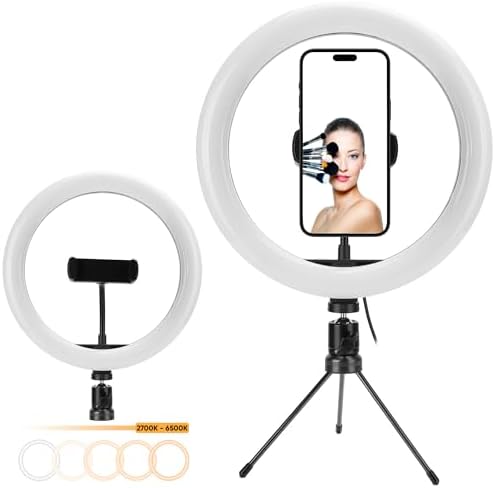 Kit com 2 Ring Light Profissional Iluminador Tripé de Mesa Grande...