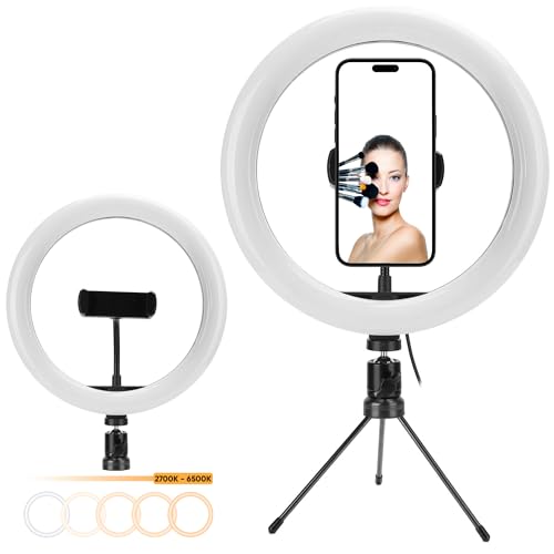 Kit com 2 Ring Light Profissional Iluminador Tripé de Mesa Grande Luz 8