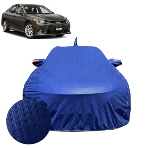 Image of Car Cover for Toyota Camry (2015-2021) | 100% Waterproof Cover with Antenna & Reflective Mirror Pockets | Dustproof, Scratchproof, Heatproof Camry Car Cover |Soft Cotton Lining| Blue