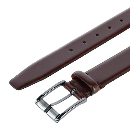 Trafalgar Men's Cameron 35Mm Burnished Leather Dress Belt, 32, Burgundy #TOP2