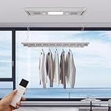 Fonctionnement intelligent : il vous permet de vous débarrasser facilement de la fatigue du levage et de l'abaissement manuels traditionnels, et vous pouvez réaliser le levage et l'abaissement lisses de la tige de séchage avec une seule pression de la télécommande (plage de télécommande : 98,43-164,04 pieds).