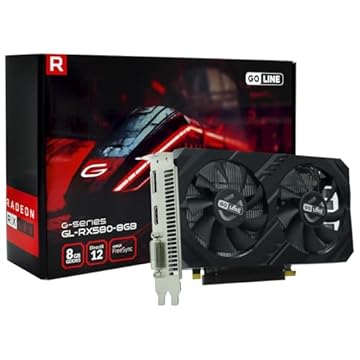 Placa de video Gamer RX580 8GB Placa de Vídeo Gaming Dual Fan Novo Lacrado