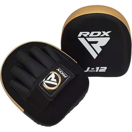 RDX Kids Boxing Pads Focus Mitts, Maya hide leather Curved Junior Hook and Jab Target Hand Pads, Great for Youth MMA, Martial Arts, Muay Thai, Kickboxing and Karate Training - Image 3