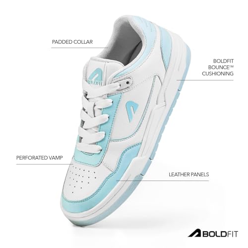 Image of Boldfit Sneakers for Women Comfortable Air Faux Leather Shoes for Woman, Lace-Up Casual Girls Shoe, Lightweight Sneaker Shoes for Woman DripWave