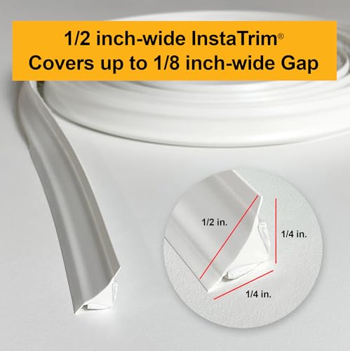 InstaTrim Peel & Stick Flexible Caulk Tape & Trim, Easy to use, self-Adhesive, Caulk sealant for Floors, Doors, Windows, counters, tubs and More - Made in USA, 1/2 inch x 10 feet, Brown by InstaTrim - Image 7