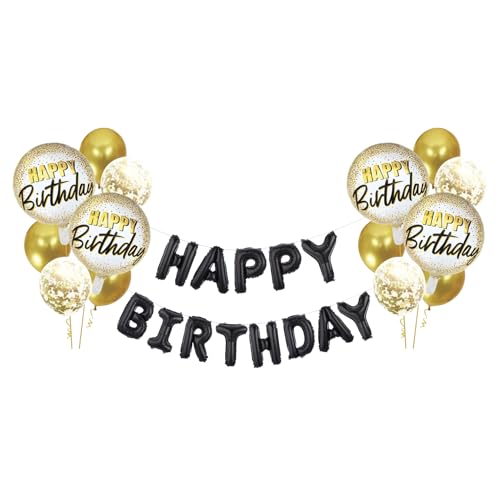 Image of Happy Birthday Party Set Happy Birthday Party Decorations (Golden Suit C)