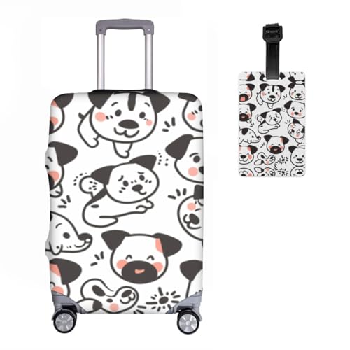 Protection de valise anti-rayures pour bagage M 22-24 pouces motif 3D chien chat