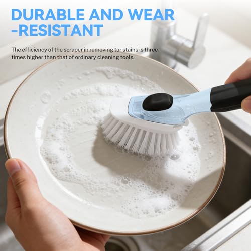 Dish Brush Refills 4 Pack, White Replacement Brush Heads Compatible with OXO Dish Brush & OXO Dish Scrubber - Thumbnail 5
