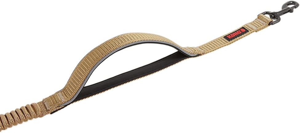 KONG Reflective Shock Absorbing Hands-Free Bungee Dog Leash 6' (Tan)