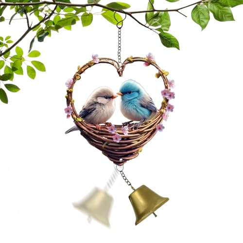 Scacciapensieri – Acrilico a forma di cuore decorativo da appendere all'aperto a tema, gioco da giardino, elegante decorazione per finestre, per balcone, cortile, porta, parete, mamma, donna, San