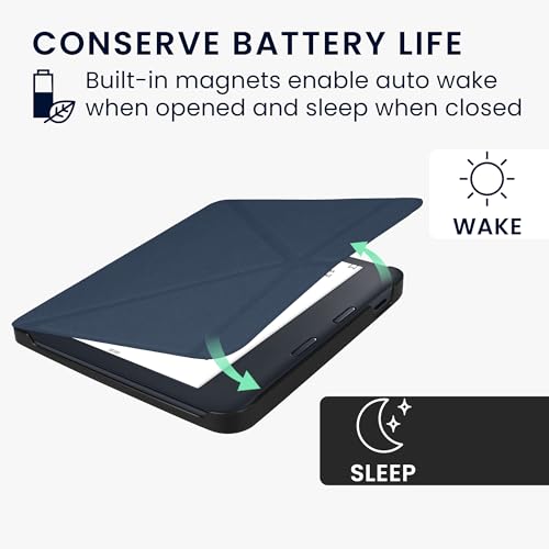 kwmobile Hülle kompatibel mit Kobo Libra 2 Hülle - Kunstleder Case - eReader Schutzhülle - Cover Dunkelblau