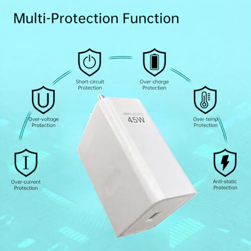 Image of SuperVOOC 45W Fast Charger with VOOC Type-C Cable | Ultra-Fast Charging Compatible with OnePlus, Oppo,Realme | Supports VOOC /SUPERVOOC, Warp, Dash, Dart, SuperDart, QC by HESPA