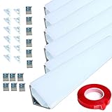 DOPPELZUBEHÖR: Dieses 6-Pack (1m / 3,3ft Segmente) V-förmiges LED Profil kommt mit mehr als genug Montagezubehör einschließlich milchiger PC-Abdeckungen (6 Stk.), METALL Befestigungsclips (12 Stk.), Endkappen (12Stk.), Schrauben (12 Stk.)