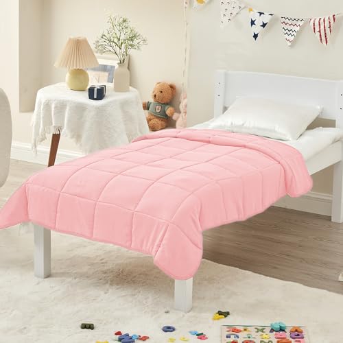 Image of yescool Weighted Blanket (7 lbs, 41 inch x 60 inch, Pink) Cooling Heavy Blanket, Perfect for 60-90 lbs, Breathable Throw Blanket Gifts with Premium Glass Bead, Machine Washable