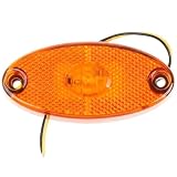 Wcawnlt Begrenzungsleuchte Bernstein 12V LED Seitenmarkierungsleuchte, Schraubanschluss, Begrenzungsleuchte mit Blinker-/Signal-Funktion für LKW, Anhänger, Wohnwagen, Traktor, Bus, 1 St. (Gelb)