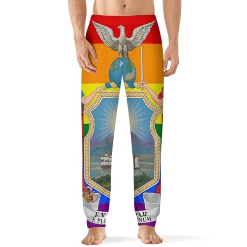 LGBTQ New York State Flag Breathable Mens Pajama Pants Lounge Sleep PJ Bottoms Sleepwear Jogger