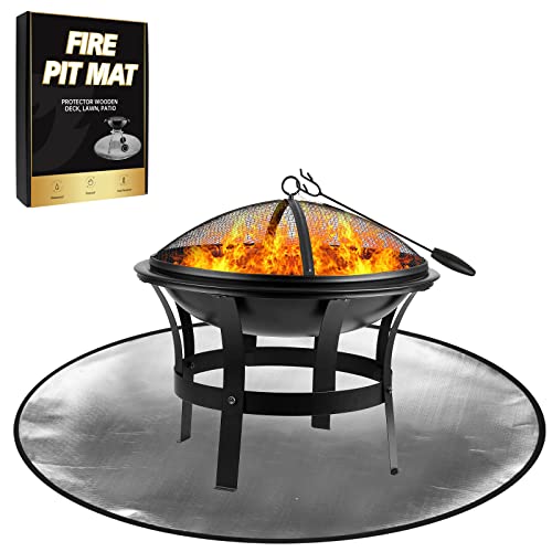 Fire Pit Mat, 36'' Round Fireproof Mat for Under Fire Pit, 5 Layers Grill Mat for Protect Deck, Patio, Grass, Lawn, Heat Insulation…