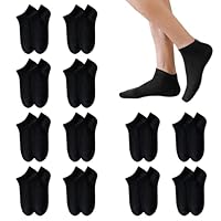 Enreluya Unsichtbare Sneakersocken (12 Paar), Füßlinge für Damen und Herren, Atmungsaktiv Unsichtbare Sneaker Socken 39-42, Schwarz