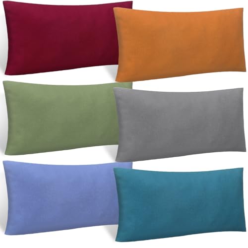 SmoothNovelty 6 Pack Washable Cotton Eye Pillow Case Removable Unscented Zippered Eye Pillow Cover 9.06 x 4.53 Inches for Yoga Relaxation Sleeping Meditation Spa Migraine Relief Massage Accessories