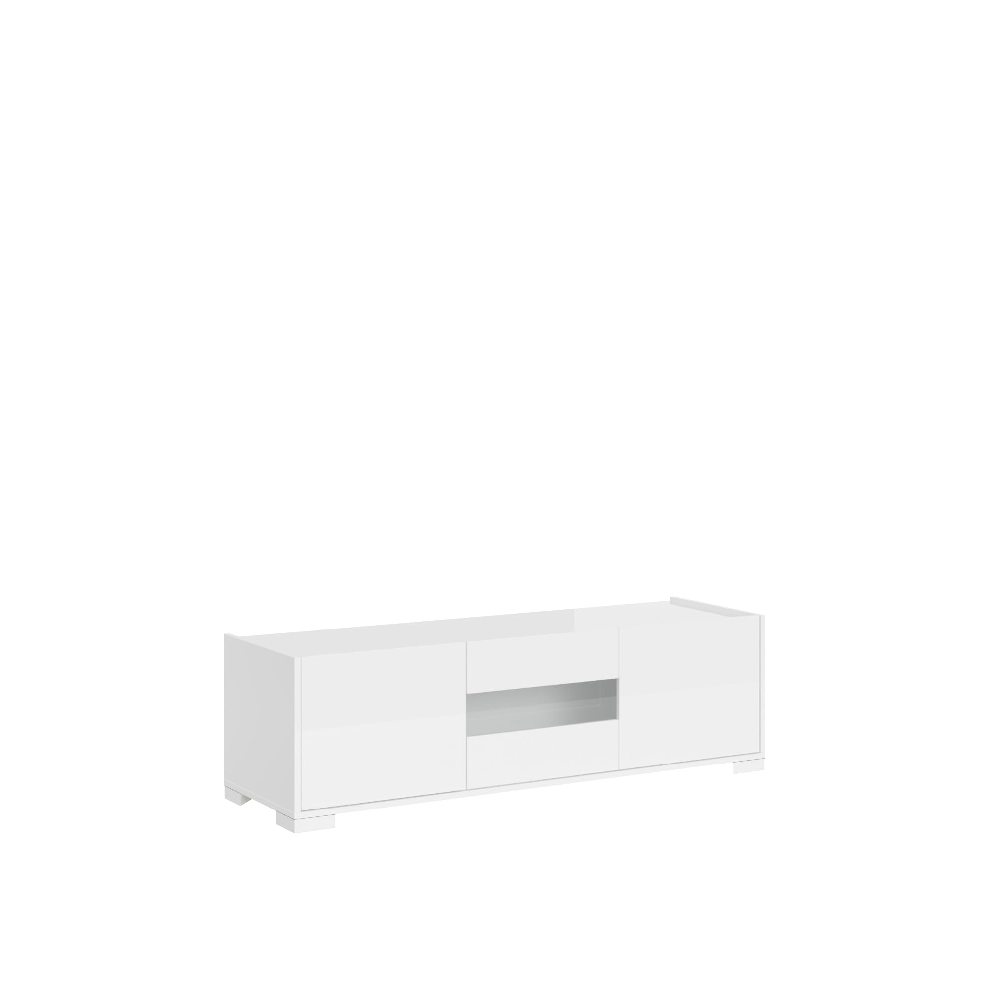 Meuble TV Itamoby blanc laqué de qualité supérieure 130 cm