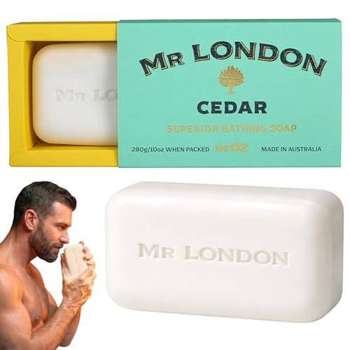 Mr. London Natural Soap Bar for Men (CEDAR), 10 Oz Large Triple-Milled Bar