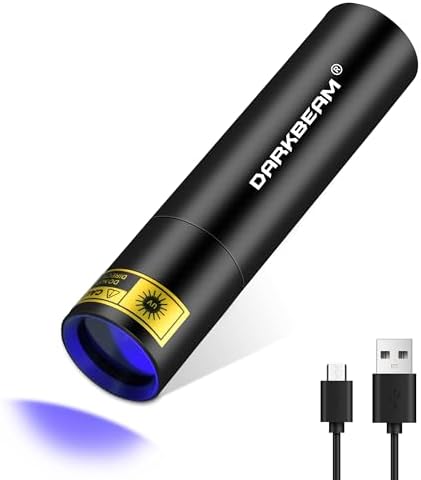 DARKBEAM UV Flashlight Filtered 365nm Black Light Woods Lamp Ringworm, Mini