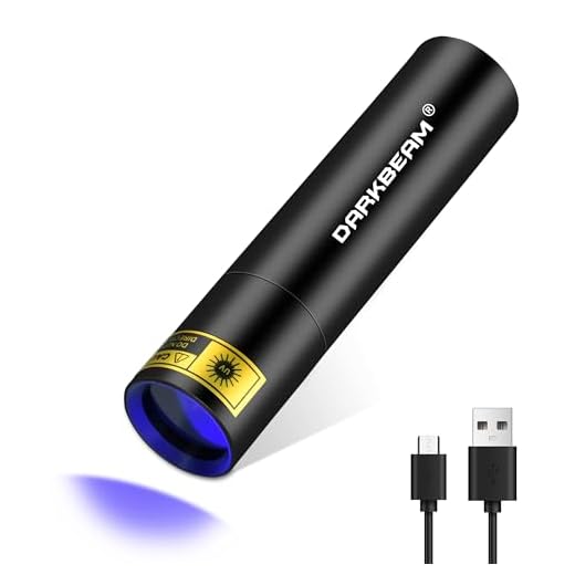DARKBEAM UV Flashlight 365nm Black Light, Mini & Powerful Woods Lamp USB -C LED Rechargeable, Blacklight Flashlights Portable Pet Cat Urine Detector - Rock, Fluorescent Detection, Resin Curing
