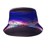 XIACHUANGSM Chapeau bob sur le pont imprimé chapeau de soleil plein air été voyage randonnée chapeau pour homme femme noir, Noir , taille unique