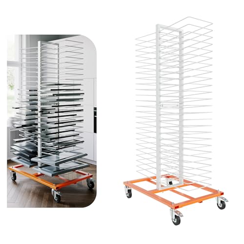 Gelacie 50 Shelves Paint Drying Stand Rack with 4 Caster Wheels, 25lbs/ by Gelacie - Used condition - CA$443.69