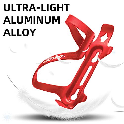 ROCKBROS Bike Water Bottle Holder Alloy Aluminum Bicycle Water Bottle Cage Brackets Bike Cup Holder for Road Mountain Bikes Red - Thumbnail 2