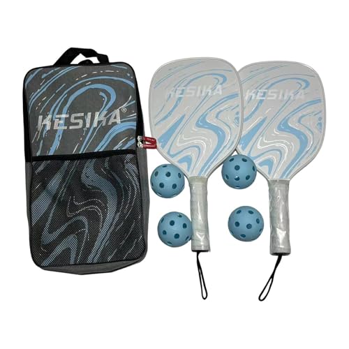Jeu de raquettes de pickleball bleues de 41.5 x 20.5 cm avec 4 balles