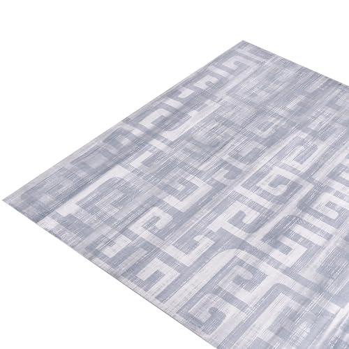 Tappeto Grigio Tessuto 200 X 300 Cm Motivo Geometrico Moderno Soggiorno Camera Da Letto Per Riscaldamento A Pavimento Fondo Antiscivolo - 4