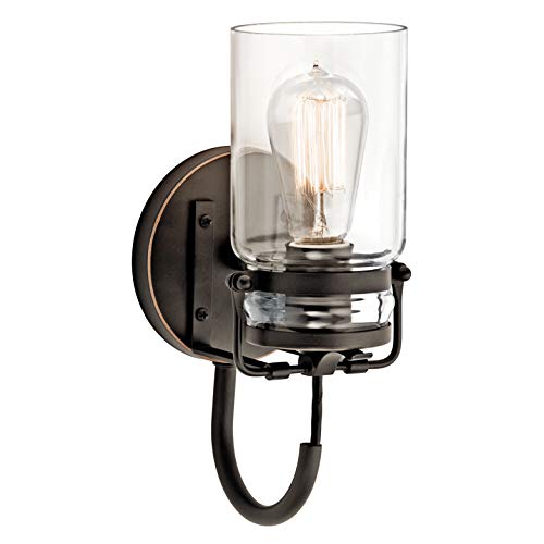 Kichler Brinley 11.5 Inches 1 Light Wall Sconce With Clear Glass Olde Bronze® #TOP3