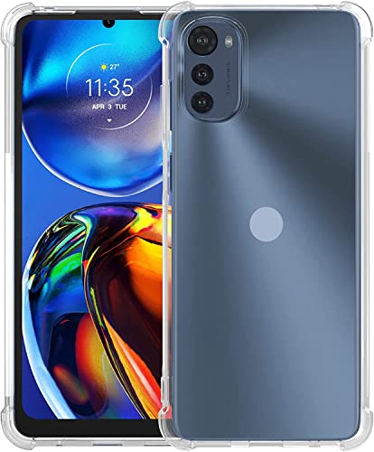 Image of SHOPBYSHOP for Back Case Cover Bumper Flexible Silicone Transparent Back Cover for Motorola E32 - Transparent