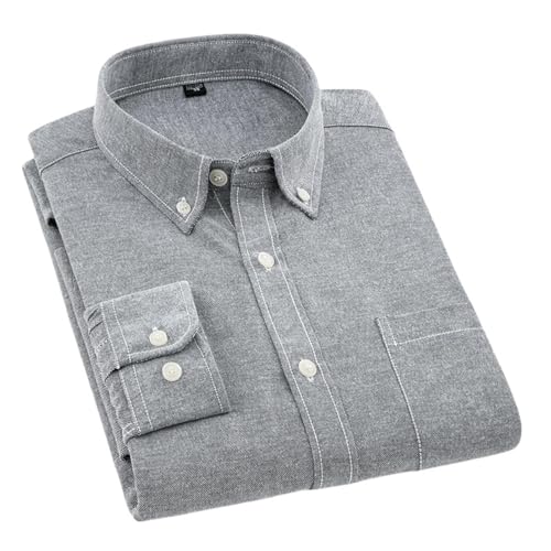 Camisa Oxford algodón hombre manga larga con acabado premium estilo coreano