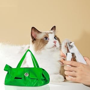 Borsa per gatti da viaggio | Trasportino ergonomico pieghevole per animali domestici – Trasportino per gatti in nylon, antigraffio, per passeggiate, viaggi, andare in ospedale - immagine 3