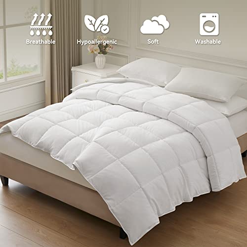 Puredown® Lightweight Goose Feather Down Comforter Twin Size Summer Duvet Insert, Hotel Collection Bed Comforter, Down Duvet For Warmer Climates/Sleeper Ultra-Soft Down-Proof Shell #TOP1