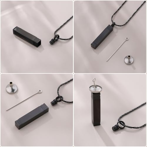 NovaMemo Urn Necklace for Men Women Cube Bar Cremation Jewelry for Ashes Keepsake Ashes Necklace Pendent with Keepsake Urn Memorial Ash Jewelry by NovaMemo - Used condition - Image 6