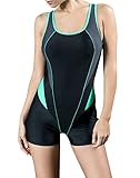 Uhnice Women's Athletic One Piece Swimsuit Backless Strap Splice Bathing Suit (Medium(US6-8),...
