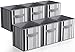 Sorbus Foldable Storage Cube Basket Bin, Vertical Stripe Line Pattern (6 Pack, Black)
