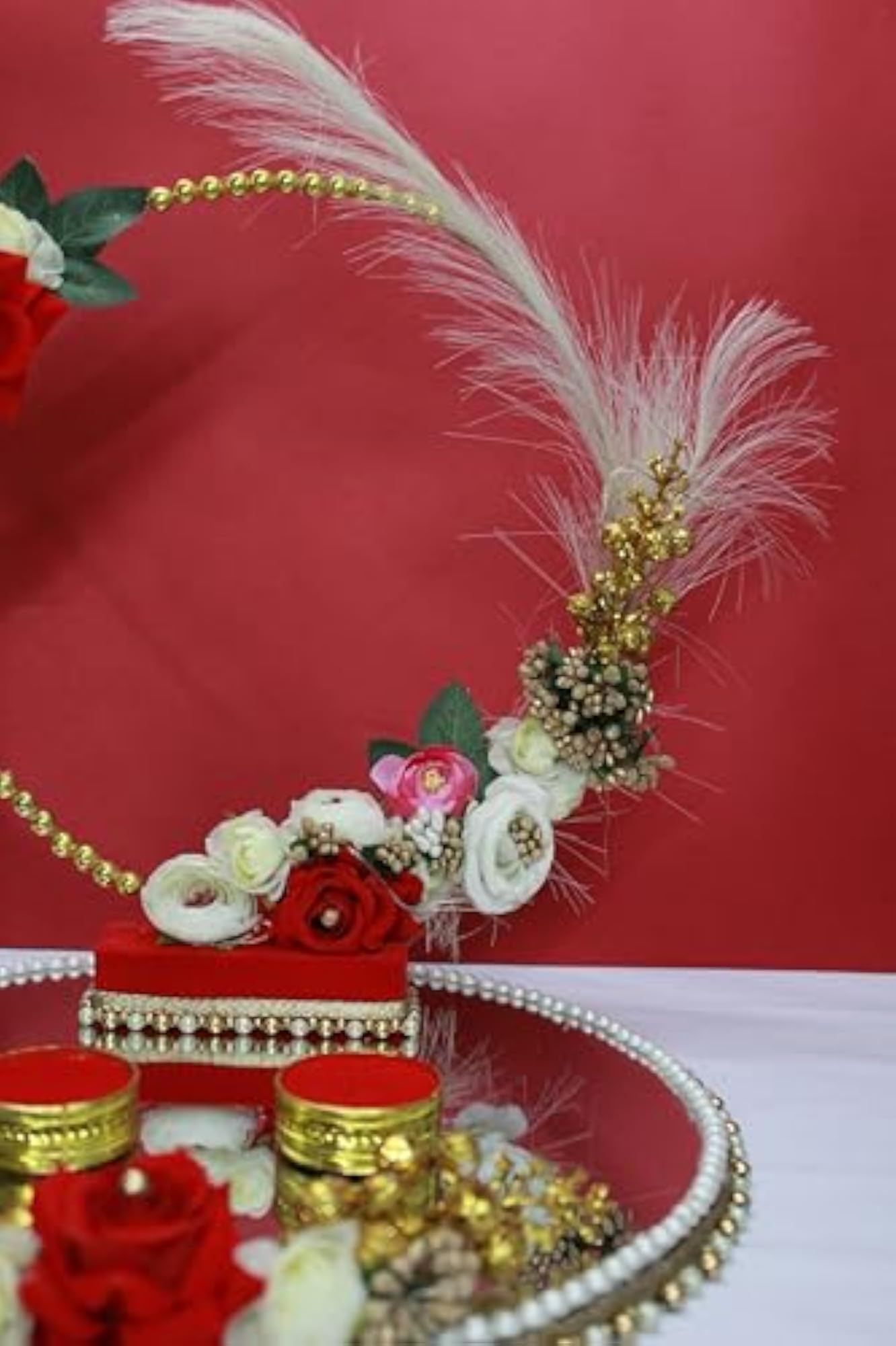 Decorative Ring Platter for Engagement & Wedding with LED Lights