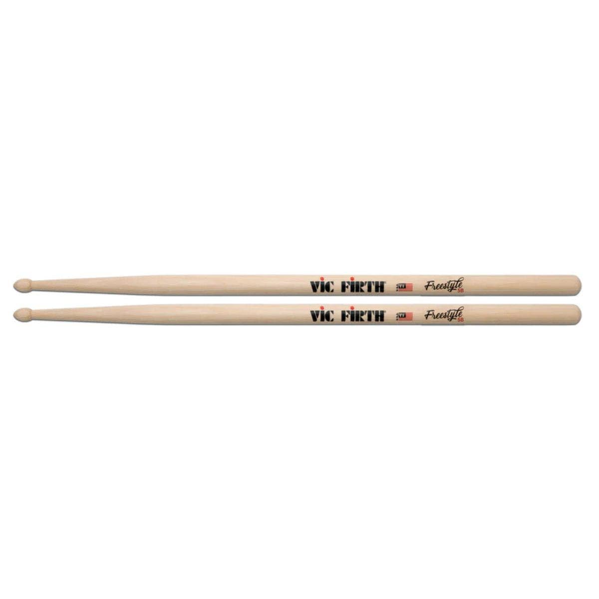 Vic Firth FS5B Freestyle 5B - Paquete de baquetas - 4 pares de baquetas extralargas de nogal americano con bolsa esencial para palos gratis, práctica, entrenamiento técnico, ensayo y uso de conciertos