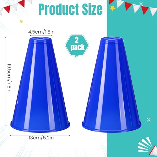 Teyva Daily 2 Pcs Plastic Cheer Megaphone Cheerleading, Blue by Teyva Daily - Used condition - Image 2