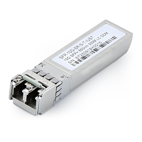 StarTech Uncoded SFP+ Module, Industrial Temperature Range, 10Gbps, Multi Mode Fiber (MMF), 300m [984ft], LC Transceiver, 850nm