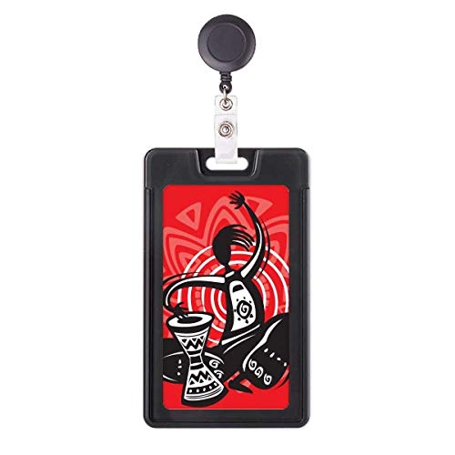 Porte-badge rétractable tambourin mexicain anti-perte carte