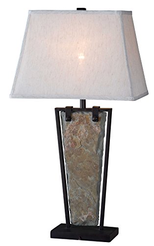 Kenroy Home 32227Sl Free Fall Table Lamp With Natural Slate Finish, Rustic Style, 30" Height, 12" Width, 16" Depth #TOP16