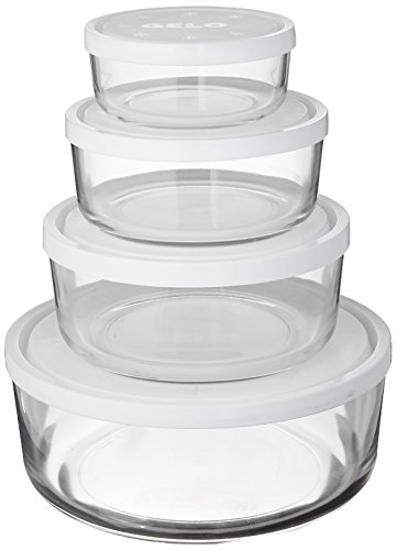 Bormioli Rocco Gelo 4-Piece Set with White Lids