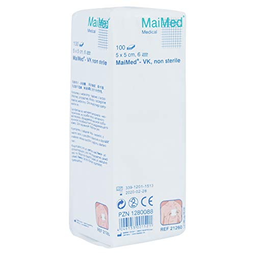 MaiMed - VK Vlieskompressen unsteril 6-fach verschiedene Größen, Größen:5 x 5 cm
