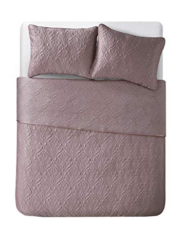 Tahari Home - King Quilt Set, 3-Piece Bedding With Matching Shams, Stylish Room Decor (Wendy Rose, King) #TOP2